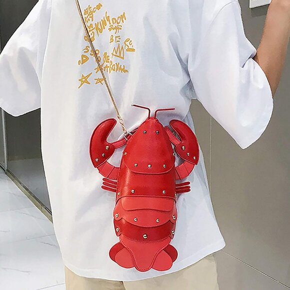 Crab Handbag Crayfish Shells Crossbody Bag Novelty Animal Shaped Purse Detachabl - Picture 4 of 5